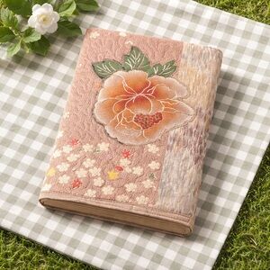 Floral Embroidered journal in Blush Peach fabric! New!